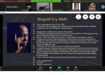 Workshop Koreografi yang diadakan oleh UKS Unand via Zoom Meeting pada Kamis (29/4/2021).