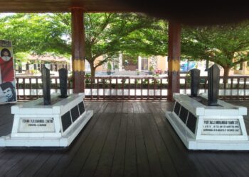 Bangunan makam Muhammad Yamin di Desa Talawi, Kota Sawah Lunto. (Genta Andalas/Asa Alvino Wendra)