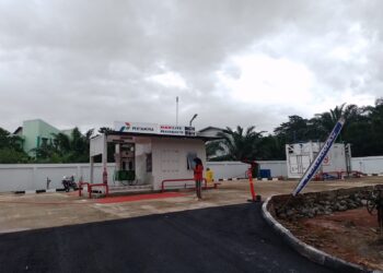 SPBU Modular Unand telah selesai dibangun dan ditargetkan dapat beroperasi pekan depan. (Jumat, 2/9/2022). (Genta Andalas/Tiara Juwita)