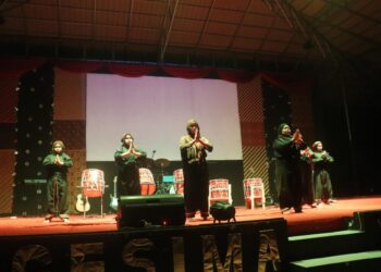 Penampilan garapan musik perkusi dari BSTM pada Minggu (21/9/2025) (Genta Andalas/ Zaki Latif Bagia Rahman)