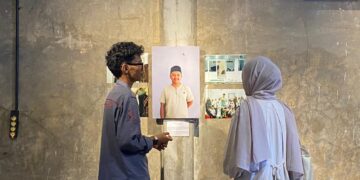 Suasana pameran FRAGTION oleh UKM Sinematografi di Lapau Bakawan, Tarandam, Kota Padang, Rabu (22/4/2026) (Ulya Nur Fadillah)