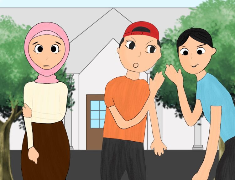 Objektifikasi perempuan dalam tongkrongan laki-laki dinilai sekadar gurauan. (Ilustrasi/Echa Syafira)
