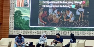 Situasi Pelaksanaan Diseminasi Riset tema Kebencanaan oleh Lembaga Bantuan Hukum (LBH) Padang di Gedung Serba Guna (GSG) Fakultas Hukum Universitas Andalas pada Kamis (4/6/2026) (Genta Andalas/Irfan Deri Saputra)