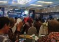 Penyampaian sambutan dari Ketua Umum Ikatan Keluarga Alumni Universitas Andalas (IKA UNAND), Denny Abdi, di Pengeran Beach Hotel pada Senin (14/9/2026)(Oktavia Ramadhani)